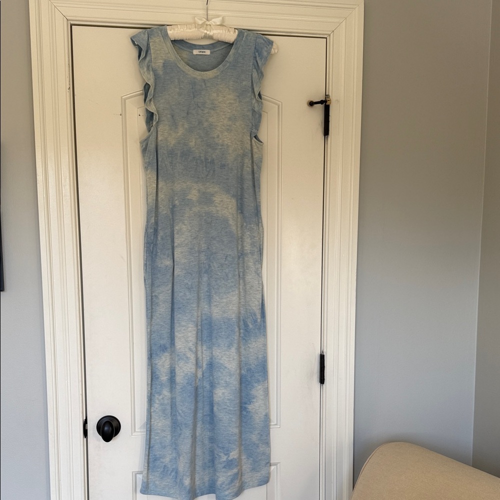 Cherish Light Tie Dye Blue Knit Dress